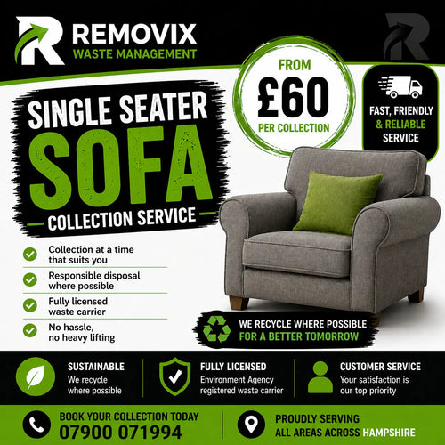 Gray fabric single seater sofa with a green cushion from the single seater sofa collection